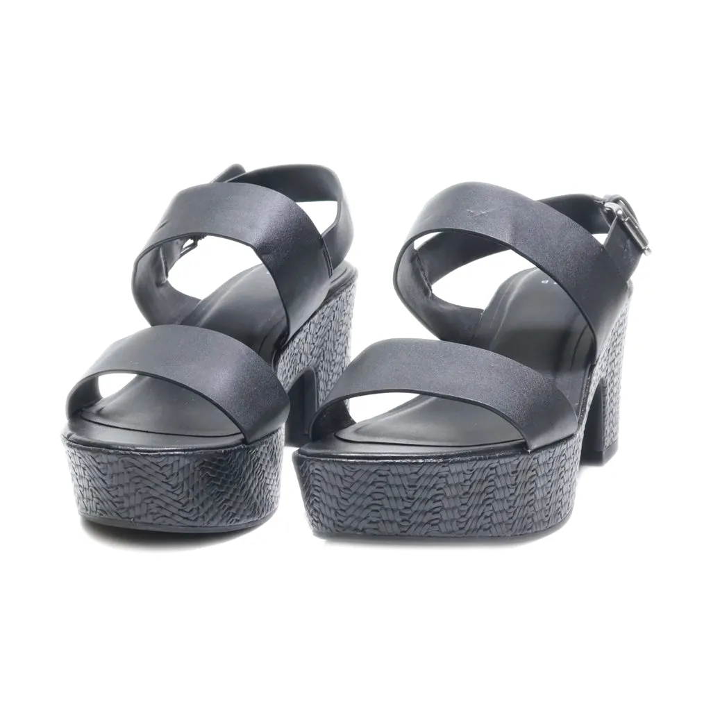 A New Day Mid-Heel Sandals Leather Black Colour For Women