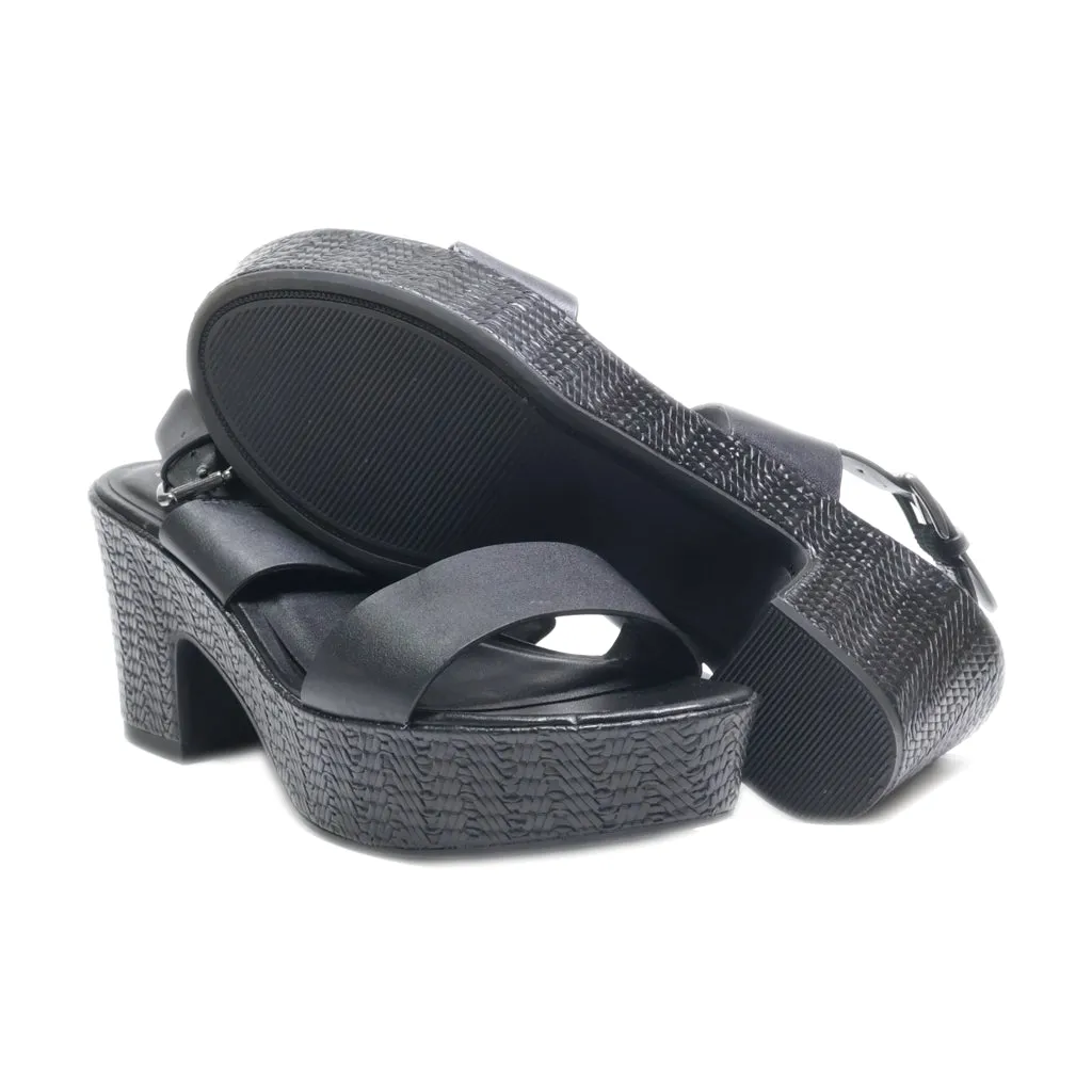 A New Day Mid-Heel Sandals Leather Black Colour For Women