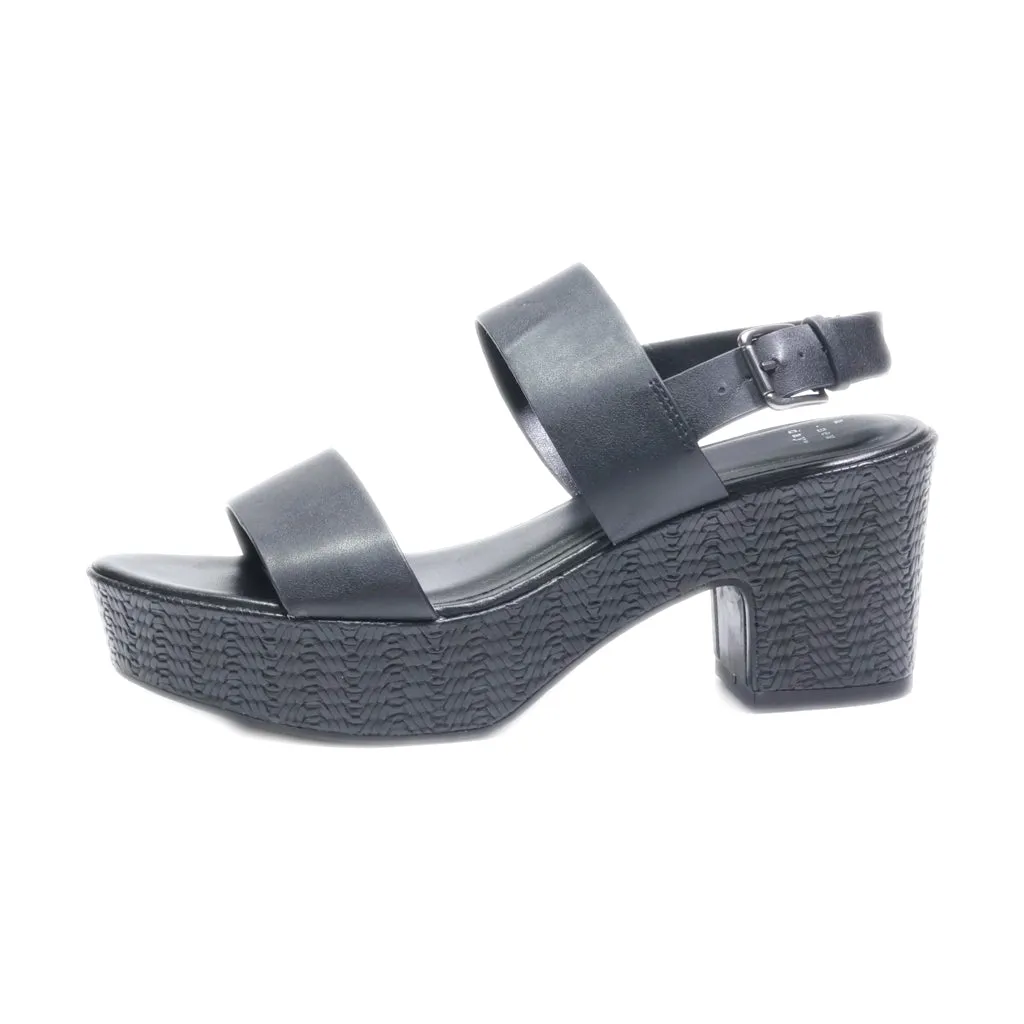 A New Day Mid-Heel Sandals Leather Black Colour For Women