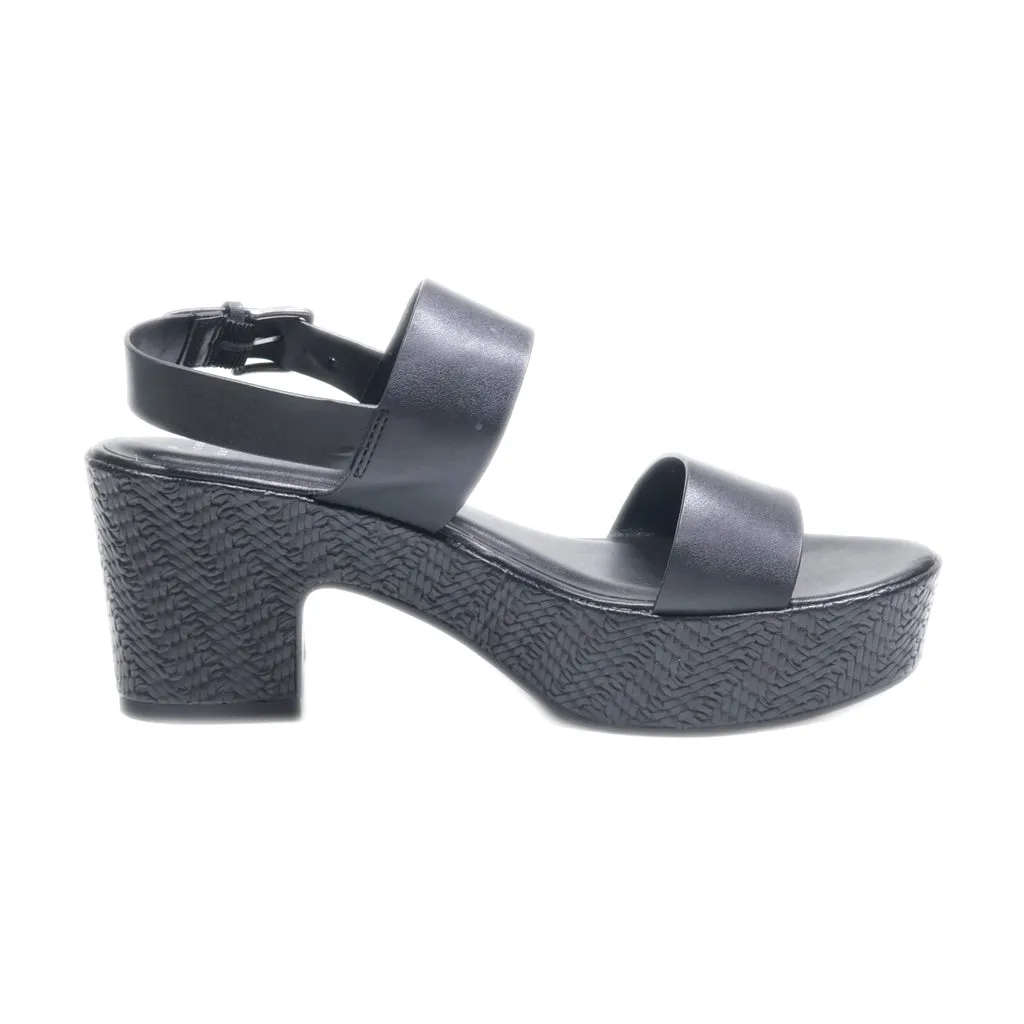 A New Day Mid-Heel Sandals Leather Black Colour For Women