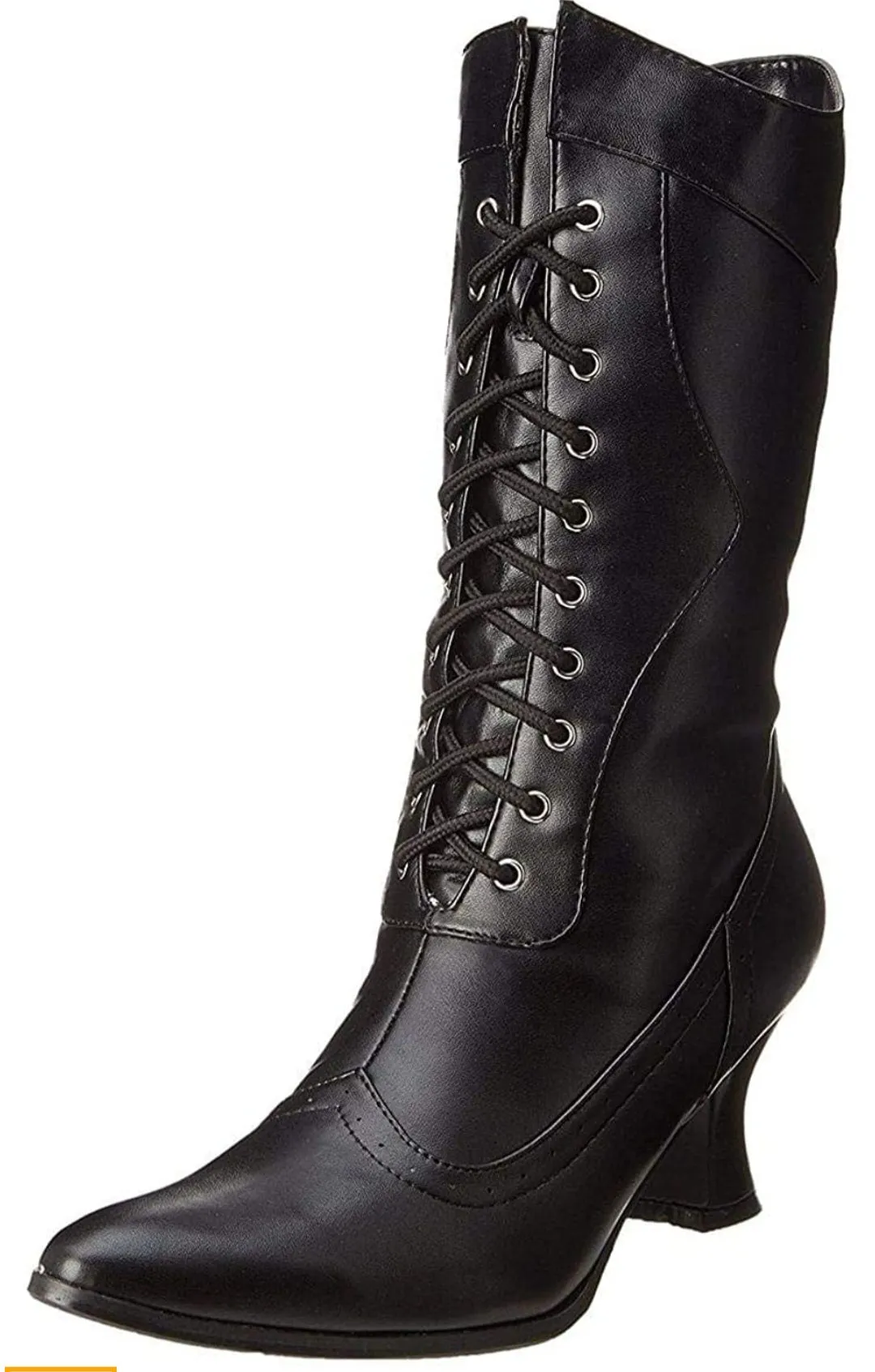 Amelia-253 Faux Leather Victorian Mid Calf Boots