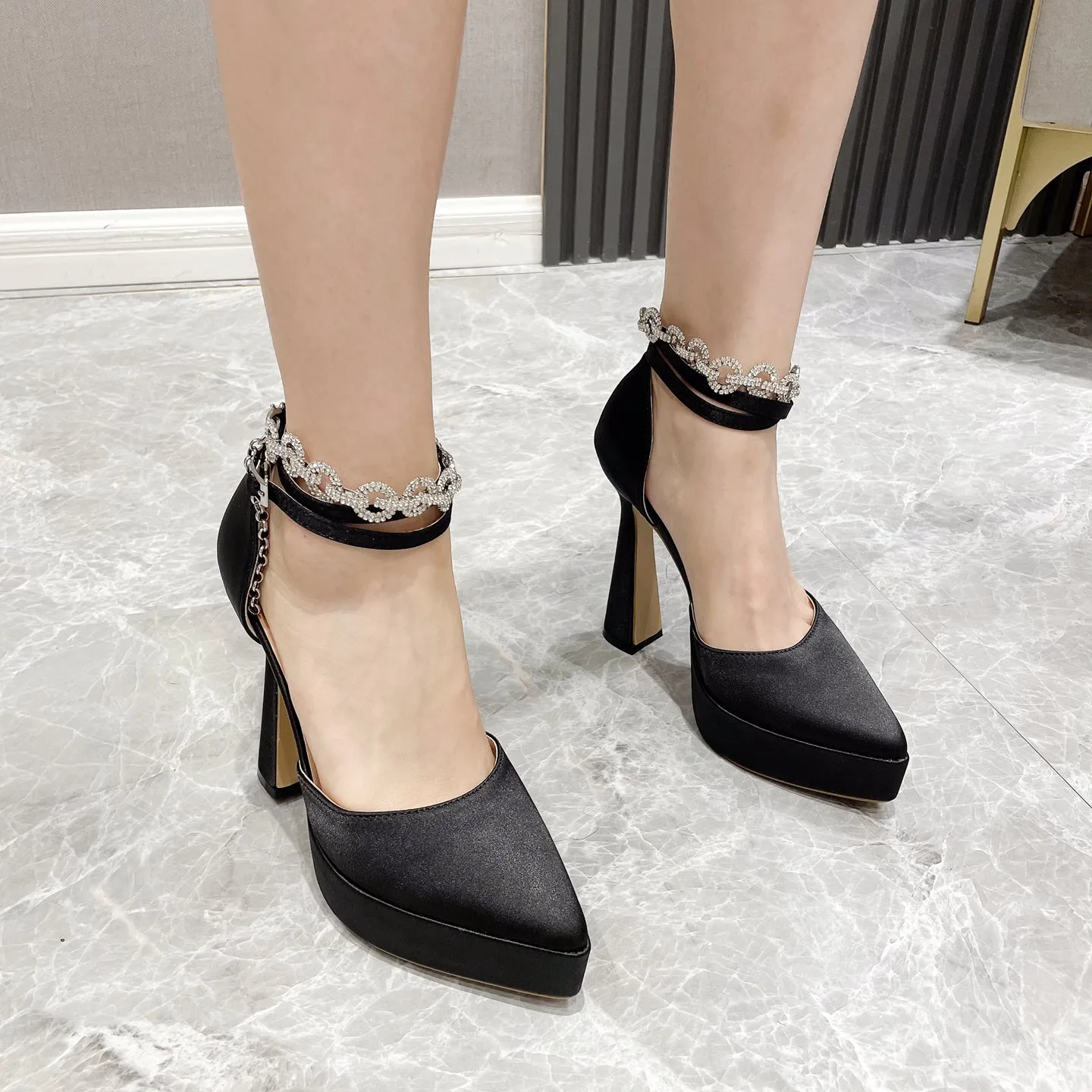 Angelene-102 Platform Point Toe High Heels