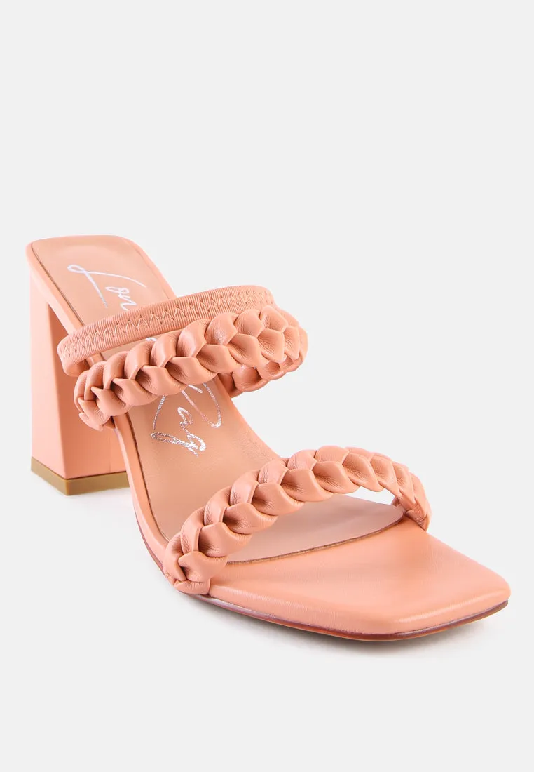 Arnie Braided Straps Block Heeled Sandals