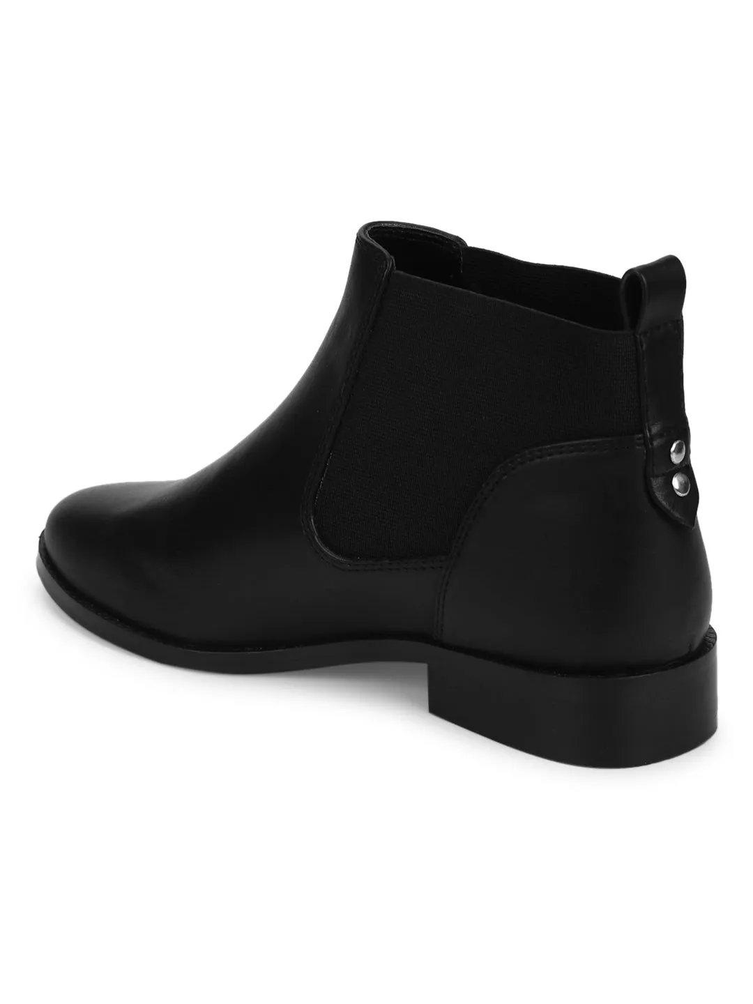 Black PU Chelsea Ankle Boots