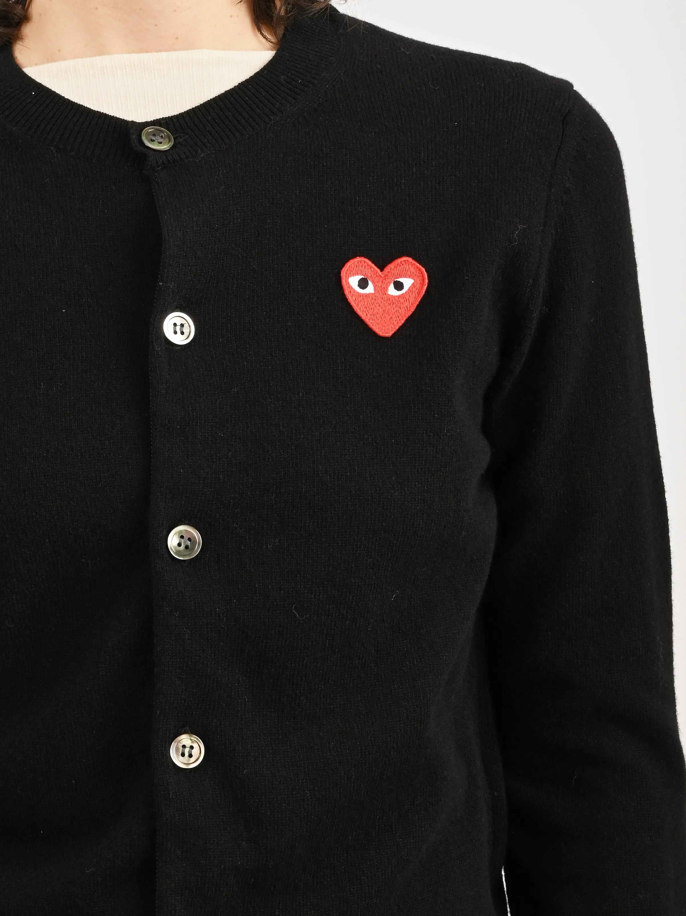 Black/Red Heart Play Cardigan