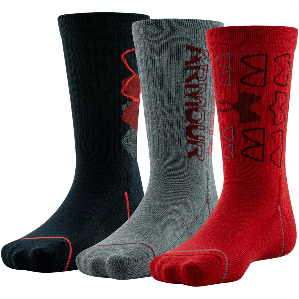 Boys' Under Armour Youth Phenom Crew 3-Pack Socks