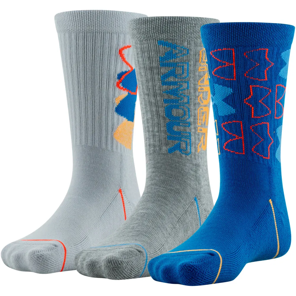 Boys' Under Armour Youth Phenom Crew 3-Pack Socks