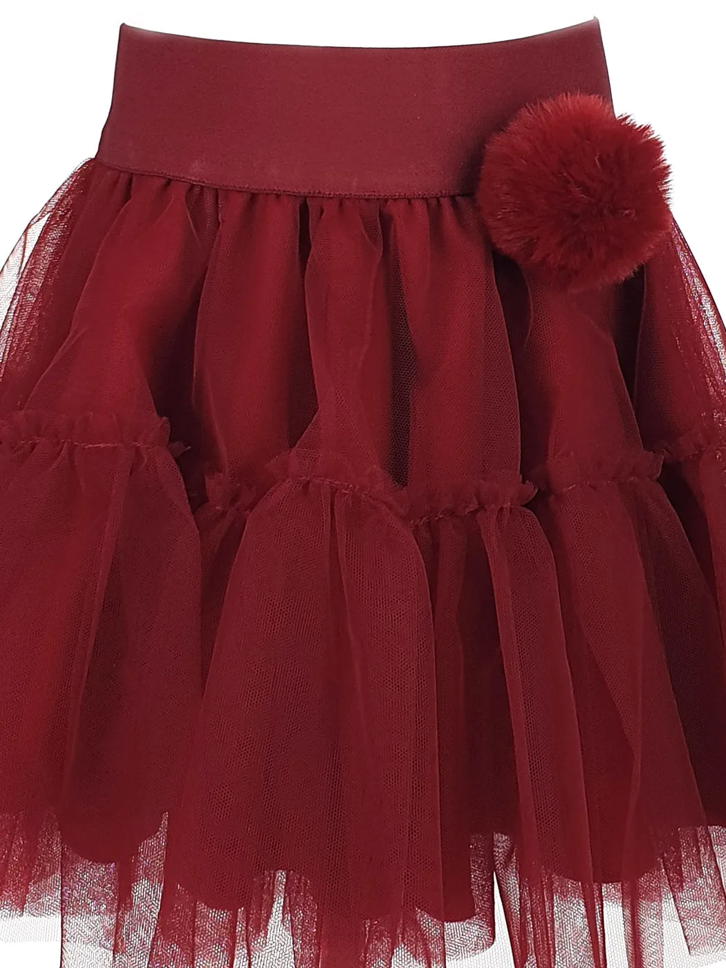 BROOKE Burgundy Tutu tulle skirt with ruffles