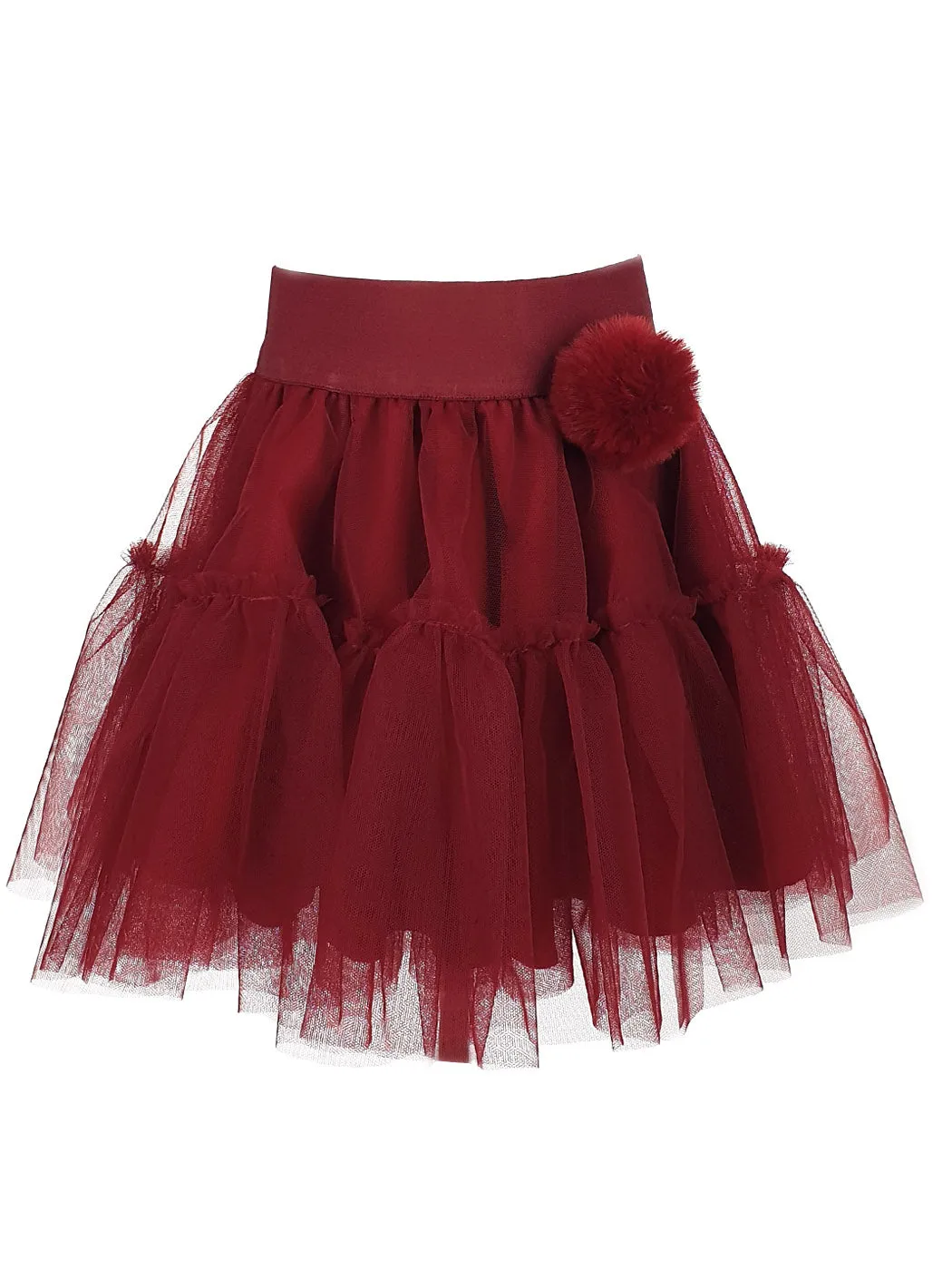 BROOKE Burgundy Tutu tulle skirt with ruffles