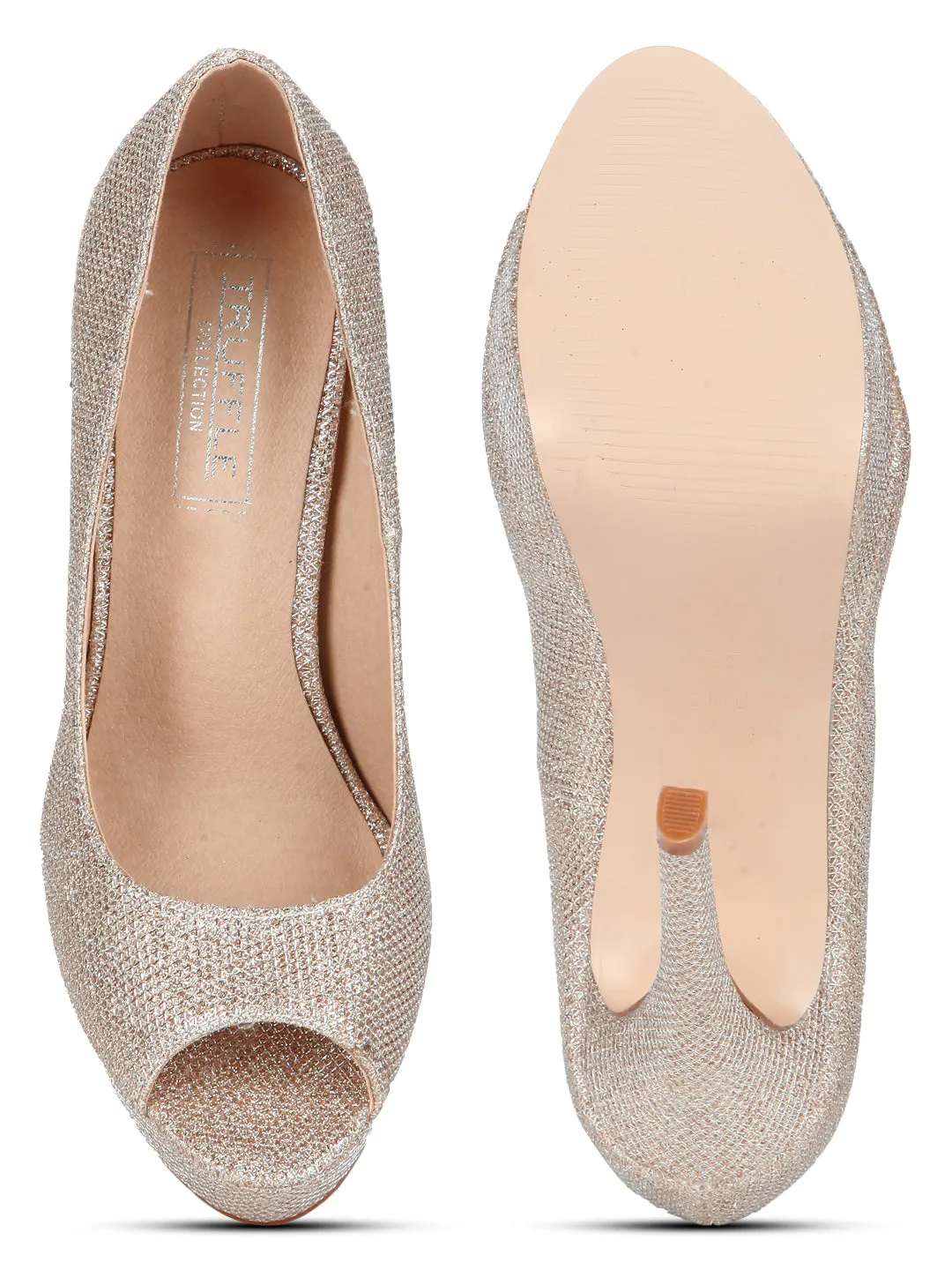 Champagne Microfibre Pump Stilettos