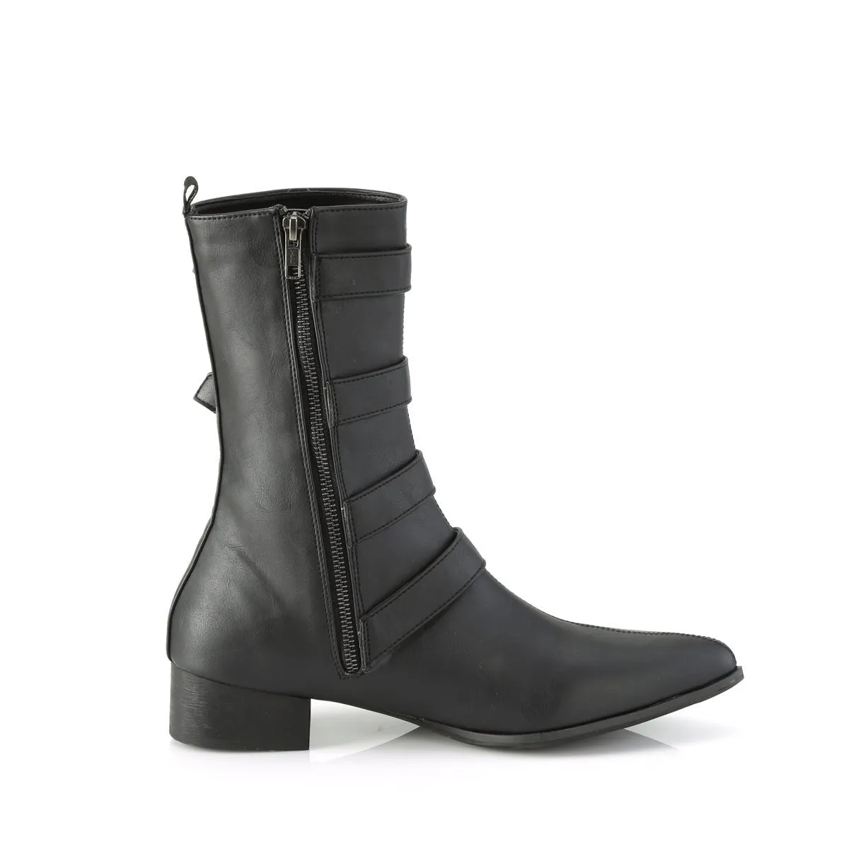 Demonia WARLOCK-110-C | Black Vegan Leather Unisex Boots