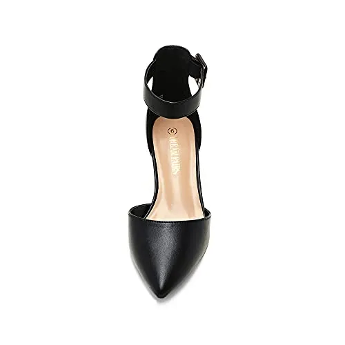 DREAM PAIRS ANNEE Pointed Toe Low Heels Block Chunky Pump Shoes