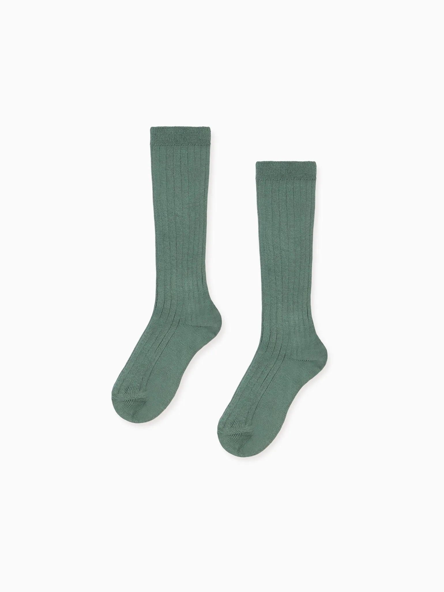 Fern Ribbed Knee High Kids Socks