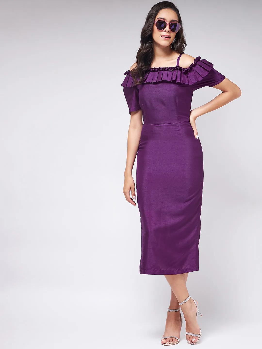 Flaunt Yourself In Fitted Dress With Shoulder Detailing