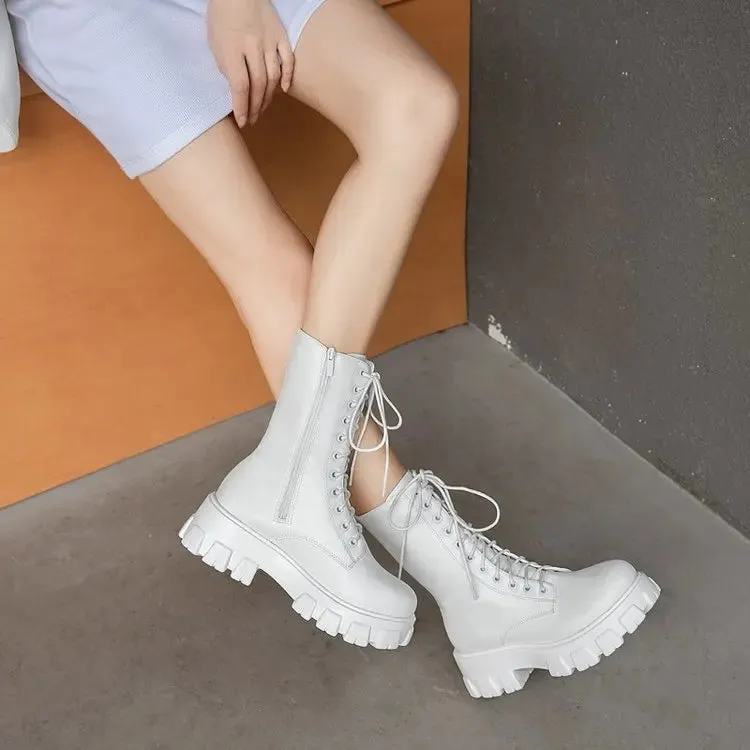 Funki Buys | Boots | Women's Platform Chunky Heel Ankle Boot