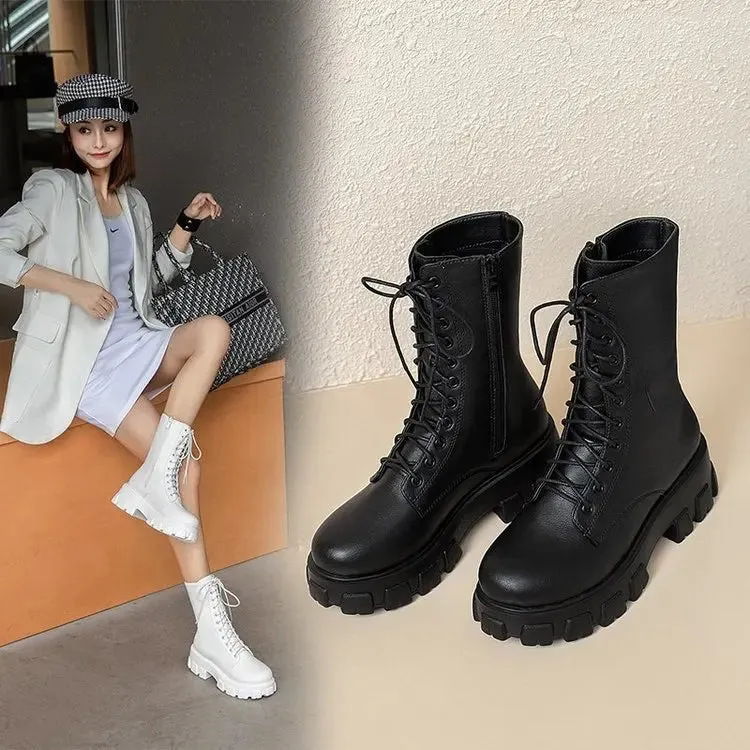 Funki Buys | Boots | Women's Platform Chunky Heel Ankle Boot