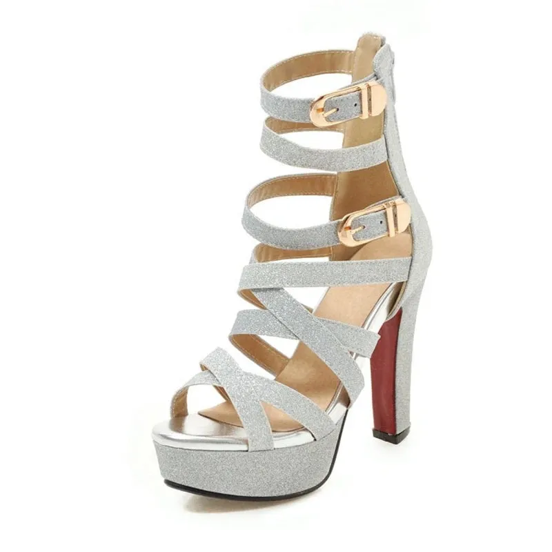 Funki Buys | Shoes | Women's Platform Gladiator Glitter Sandals