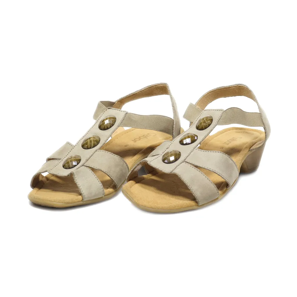 Gabor Mid-Heel Sandals Leather Beige Colour For Women