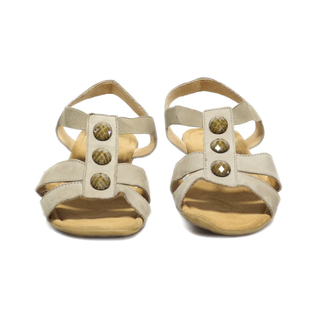 Gabor Mid-Heel Sandals Leather Beige Colour For Women