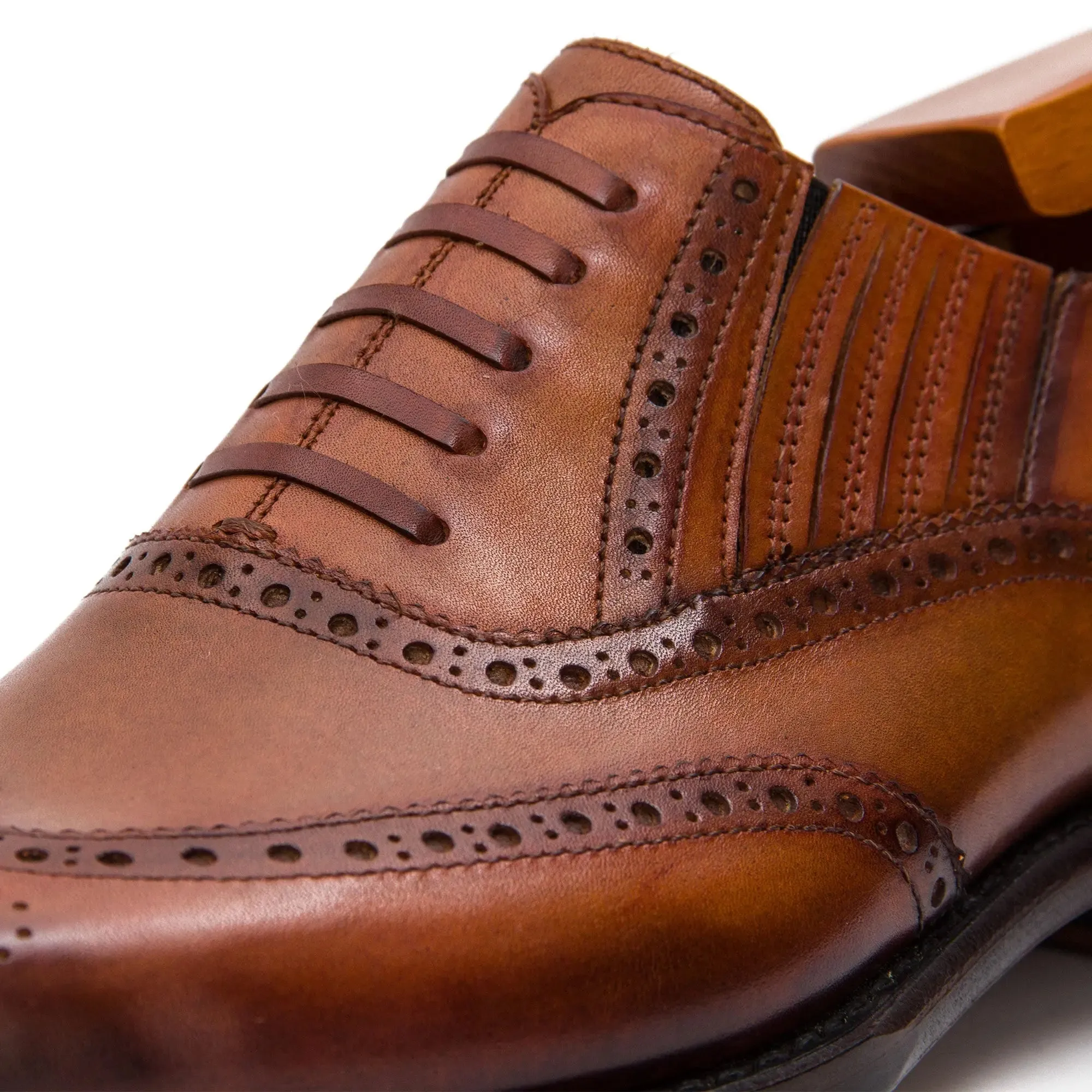 Goodyear Welted Brogue Oxford Shoes Brown