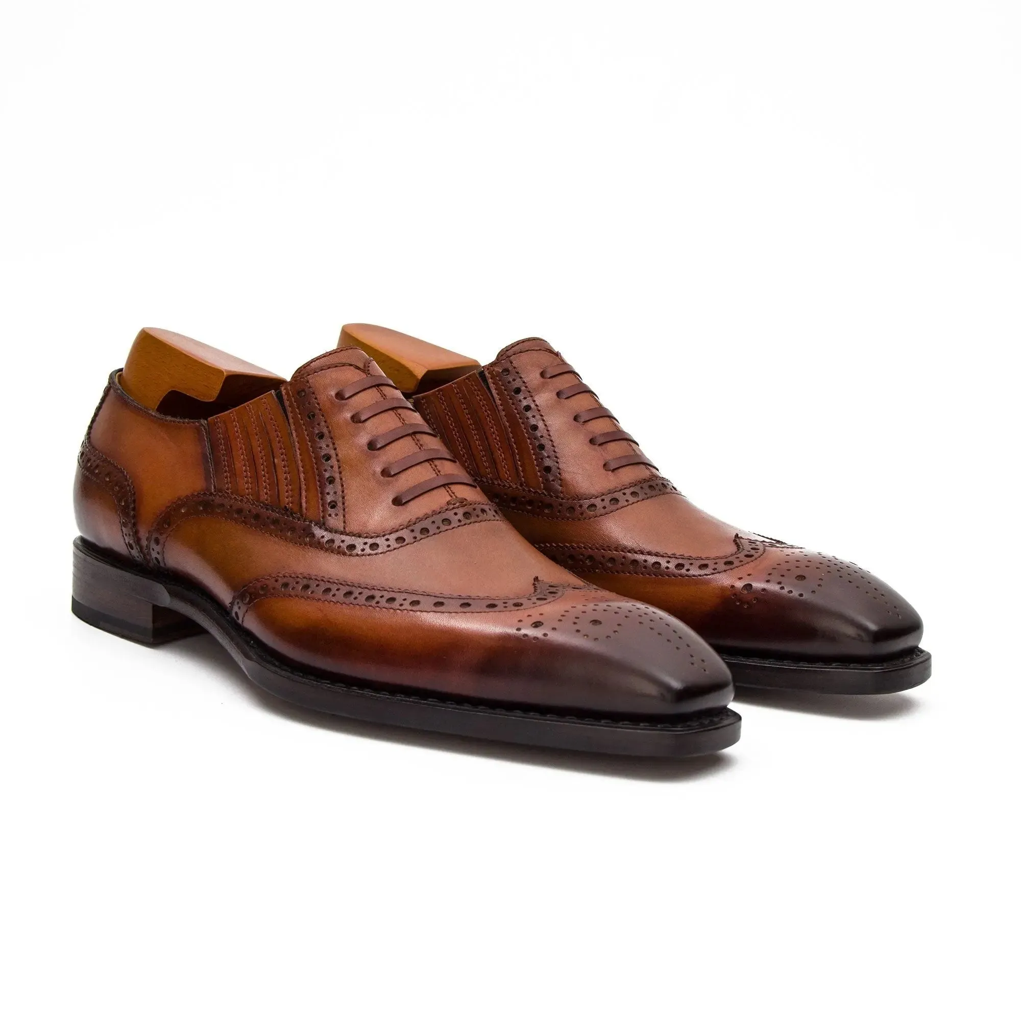 Goodyear Welted Brogue Oxford Shoes Brown