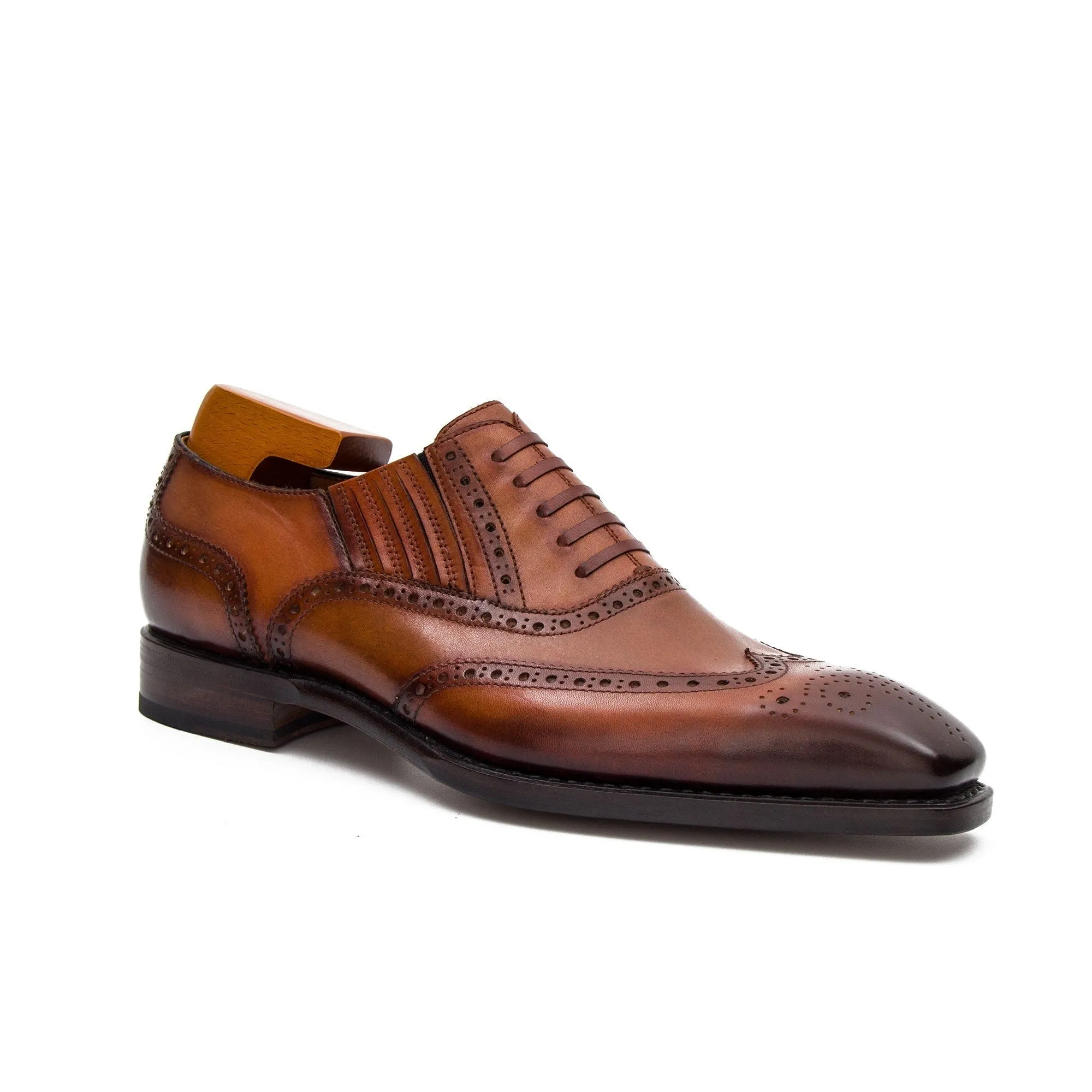 Goodyear Welted Brogue Oxford Shoes Brown