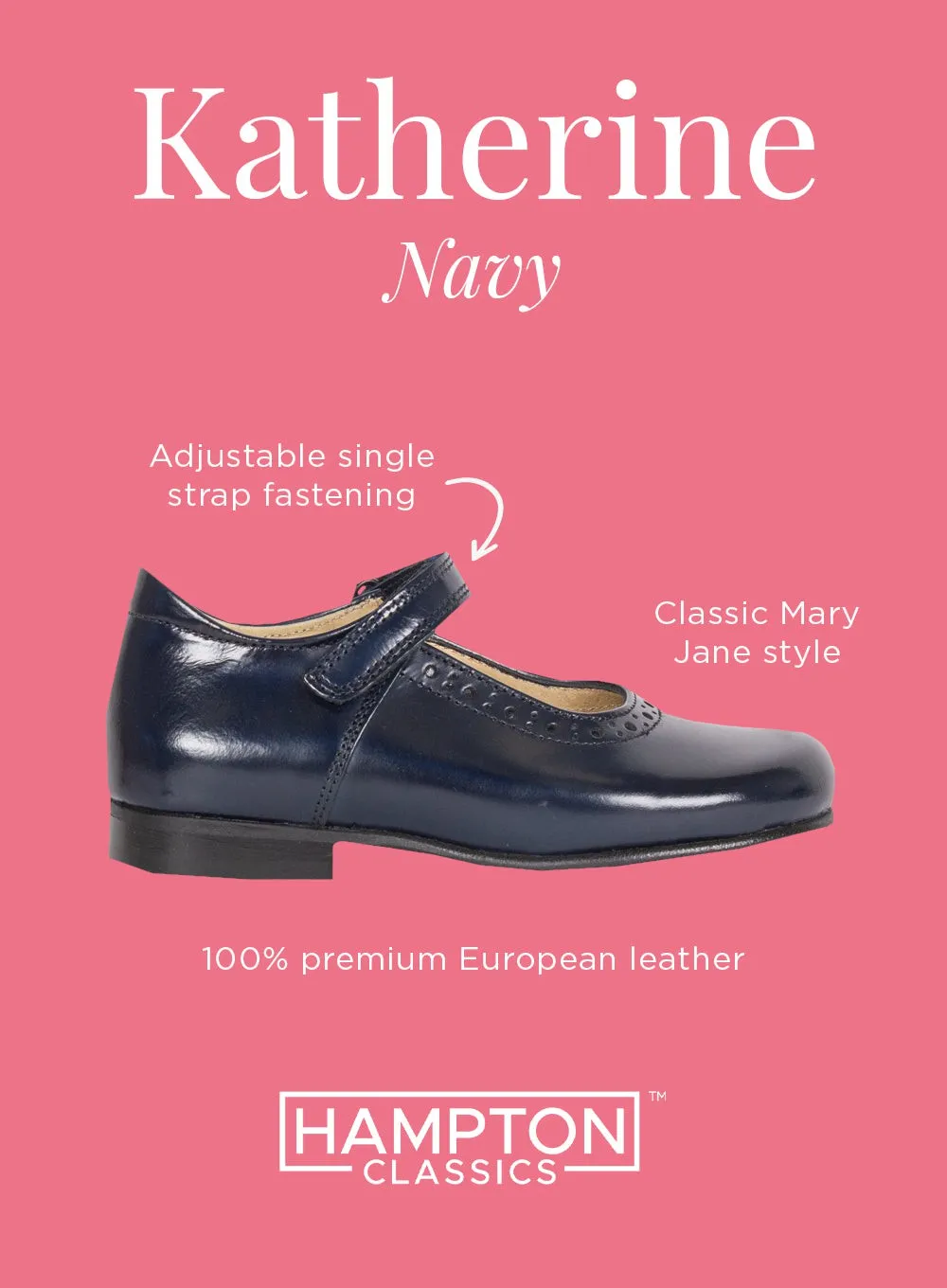 Hampton Classics Katherine School Shoes in Navy