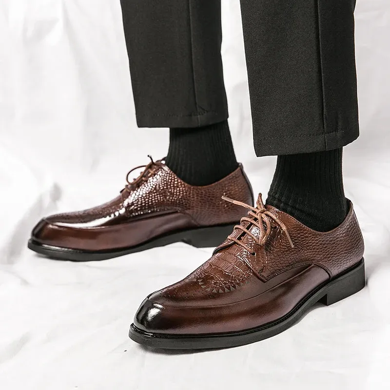 Hnzxzm Italian Style High Quality Hard Cowhide Men's Formal Wedding Dress Shoes Pointed Toe Gentleman Men's Brogues Oxford Shoes