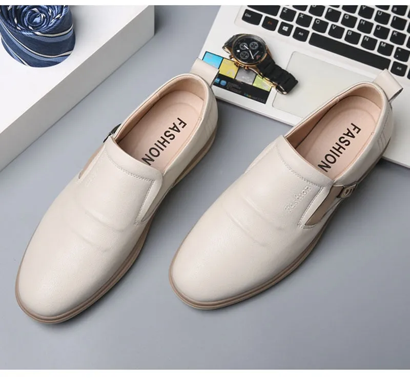 Hnzxzm New Arrival Genuine Leather Shoes Men Casual Shoes Cow Leather Brand Male Footwear Soft Comfortable Flat Man Business Shoes 4804