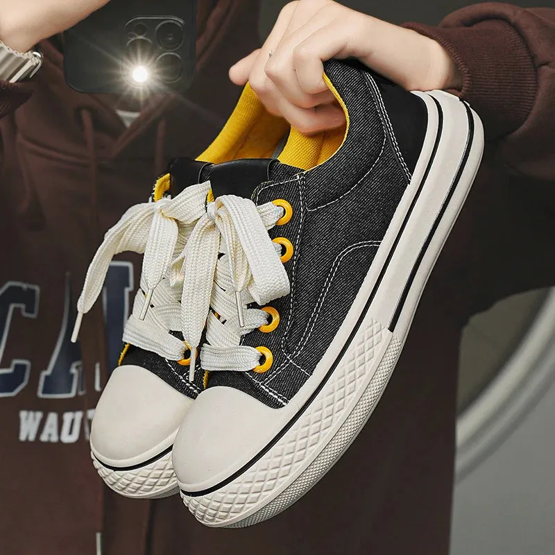 Hnzxzm Spring Espadrilles 2024 New Men's Korean Version of the Trend All Sports Board Shoes Students Casual Fashion Shoes Low Top