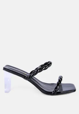 Inamorata Twisted Strap Mid Heel Sandals