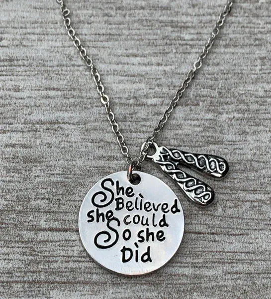 Irish Dance Necklace - She Did Believed She Could