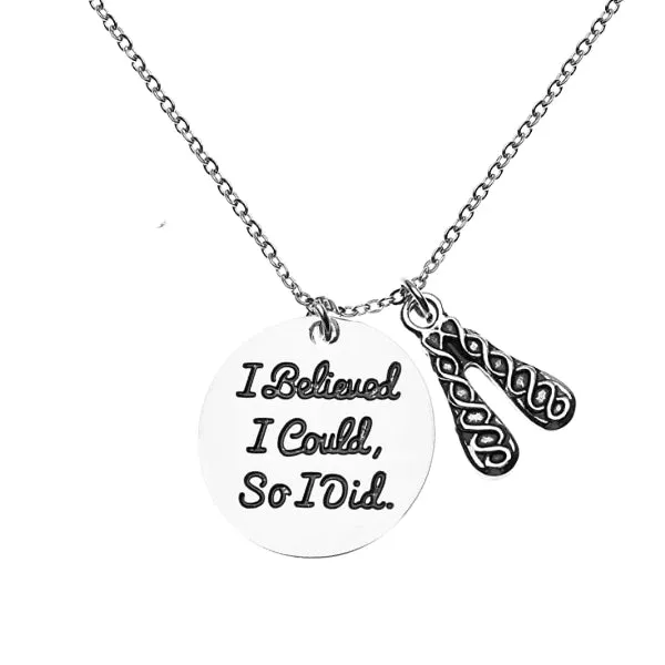 Irish Dance Necklace with Inspirational Charm