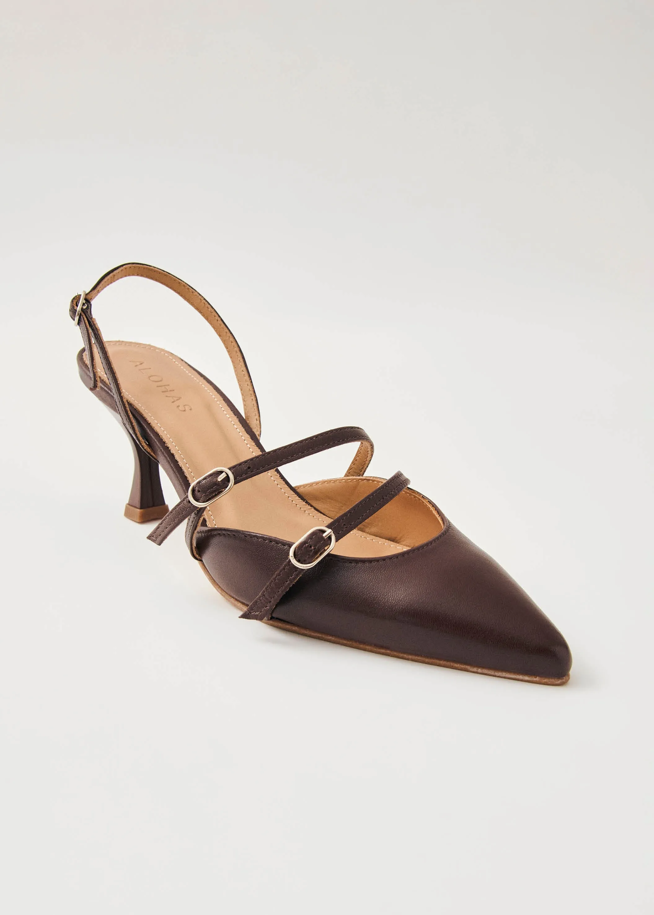 Joelle Brown Leather Pumps