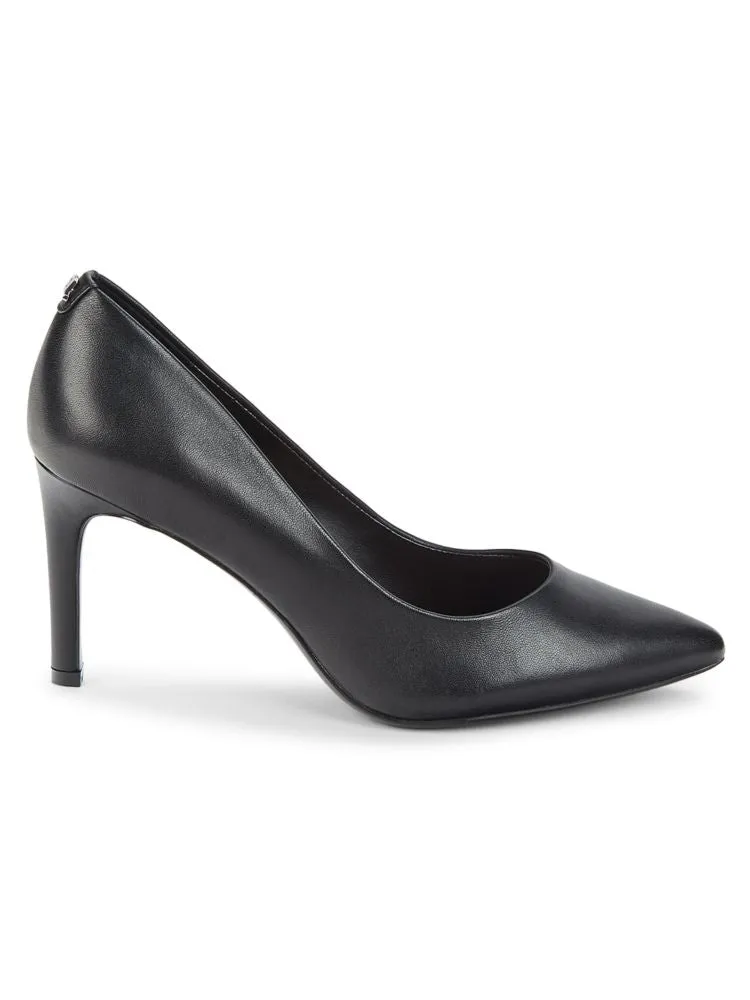 Karl Lagerfeld Paris Leather Pointed Toe Glora Shoes, Black