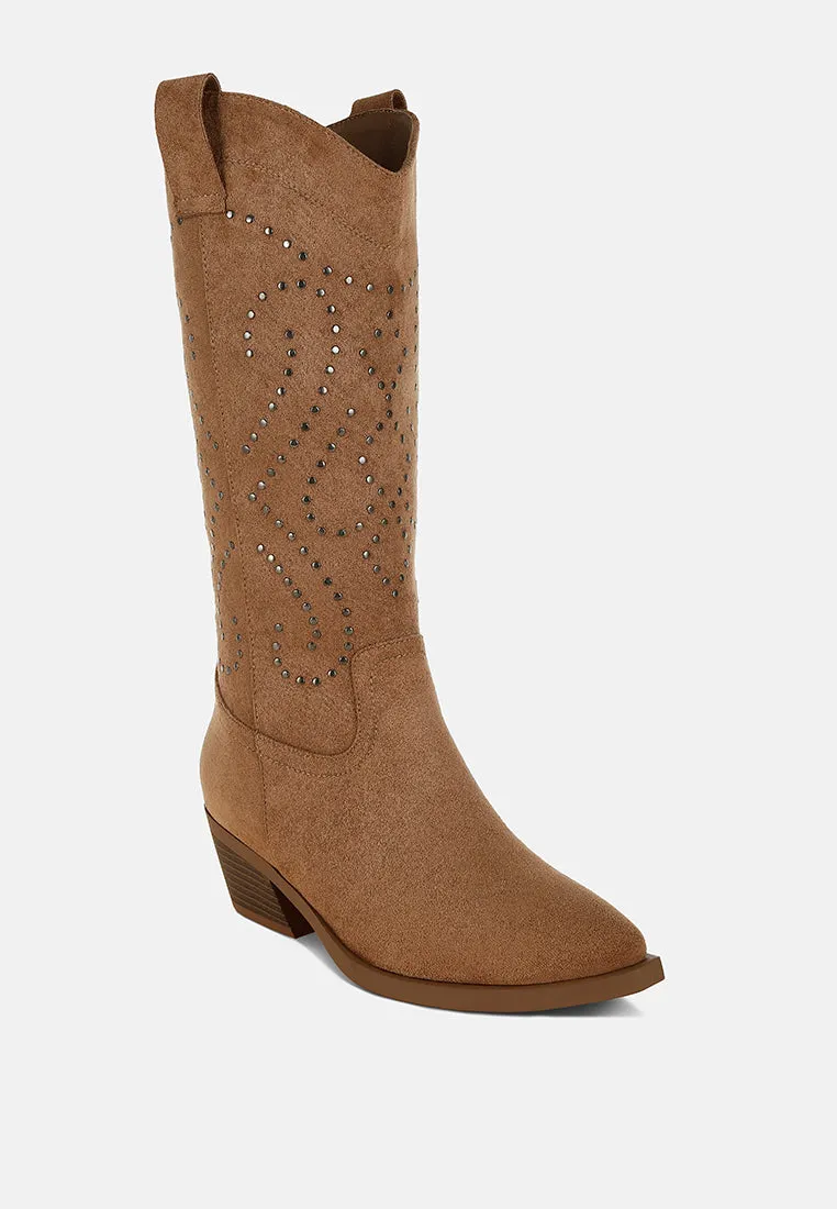 Lariat Studs Embellished Cowboy Boots