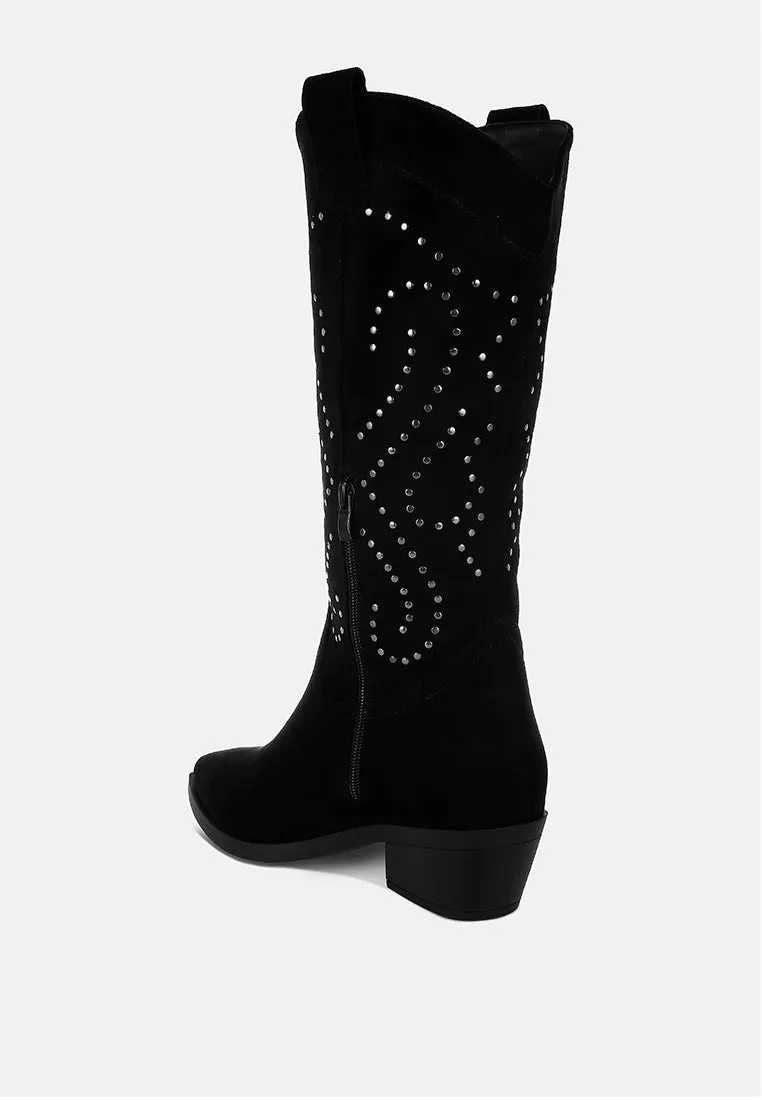 Lariat Studs Embellished Cowboy Boots