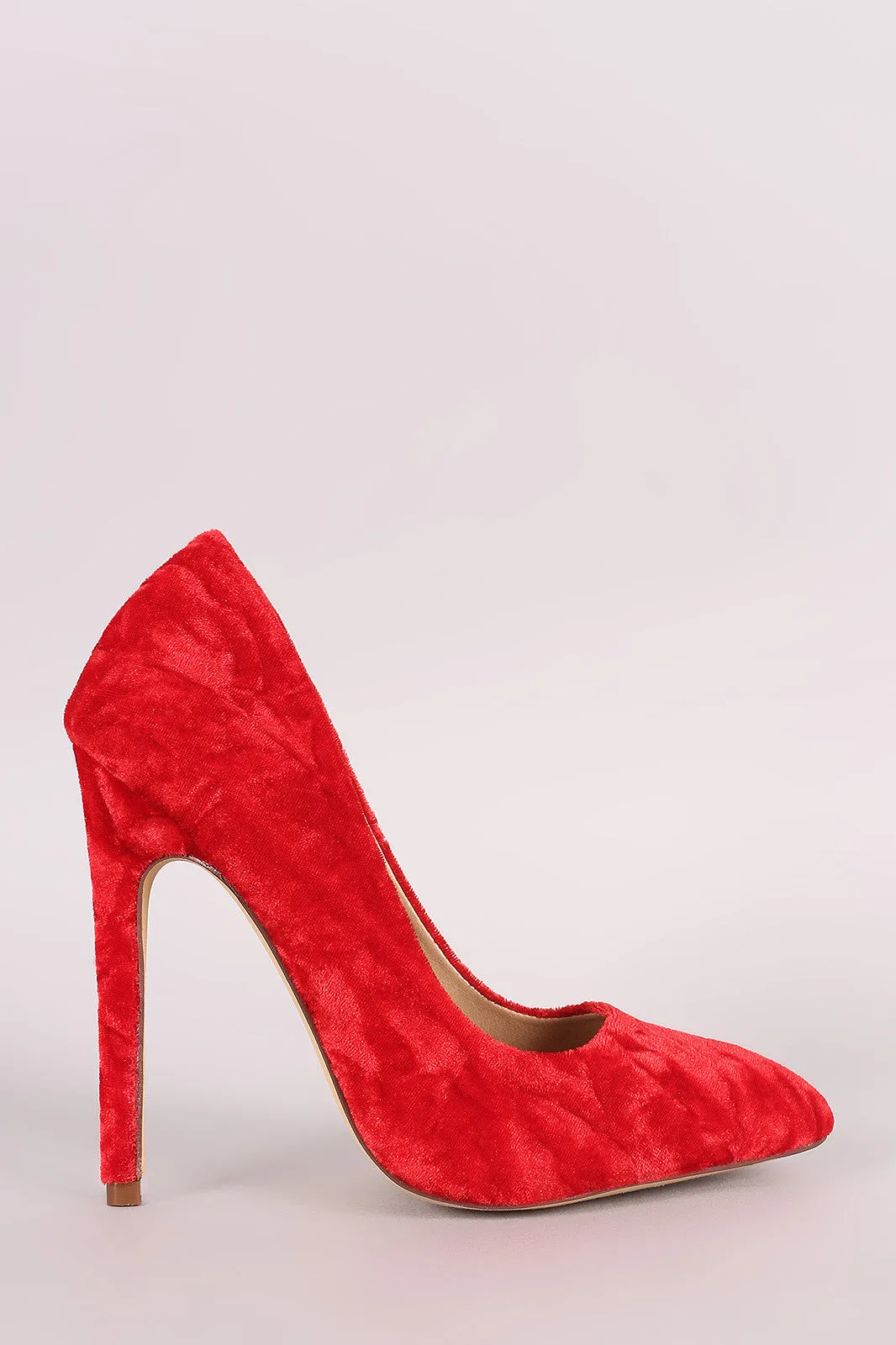 Liliana Crushed Velvet Pointy Toe Stiletto Pump