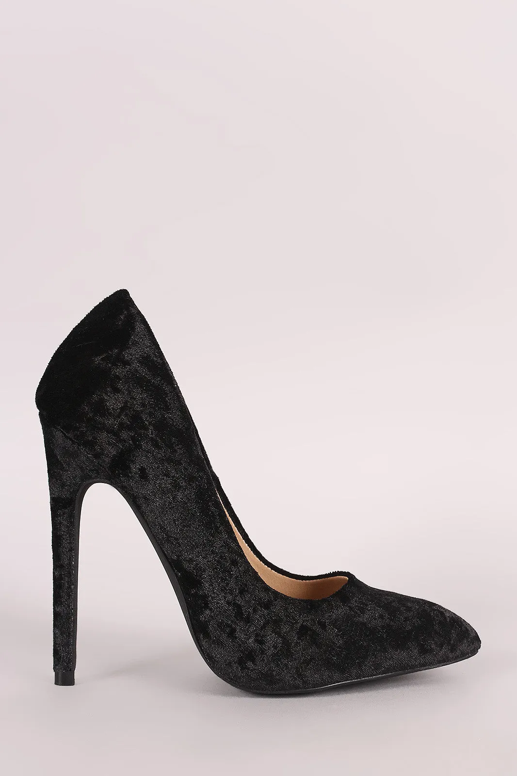 Liliana Crushed Velvet Pointy Toe Stiletto Pump