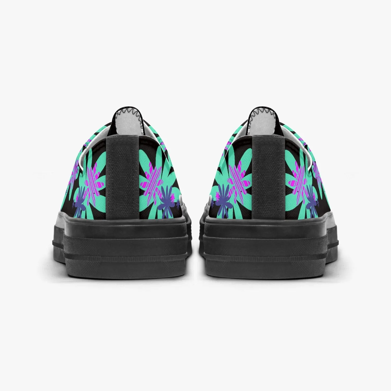 Low Canvas Shoes-Black sole Blooming