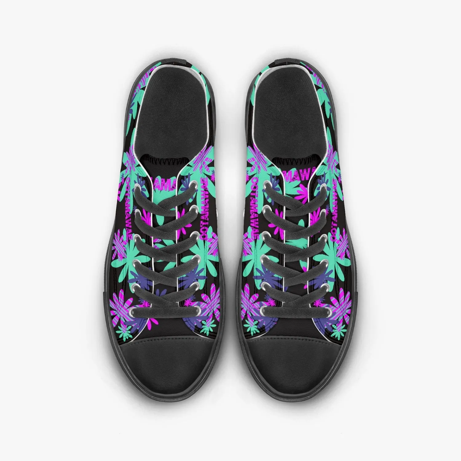 Low Canvas Shoes-Black sole Blooming