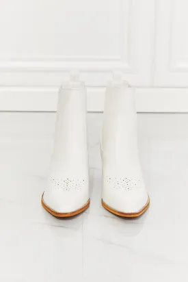 MMShoes Love the Journey Stacked Heel Chelsea Boot in White