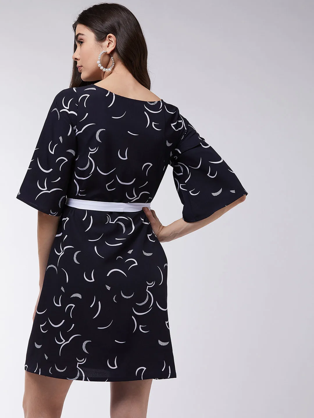 Moon Printed A-Line Dress