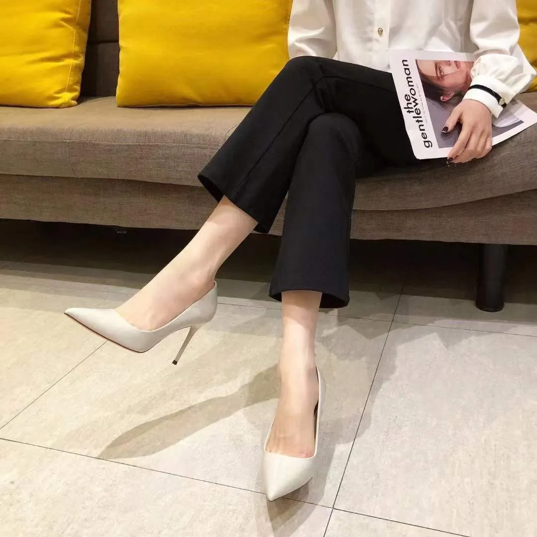 New pump pointed toe patent leather women's high heels