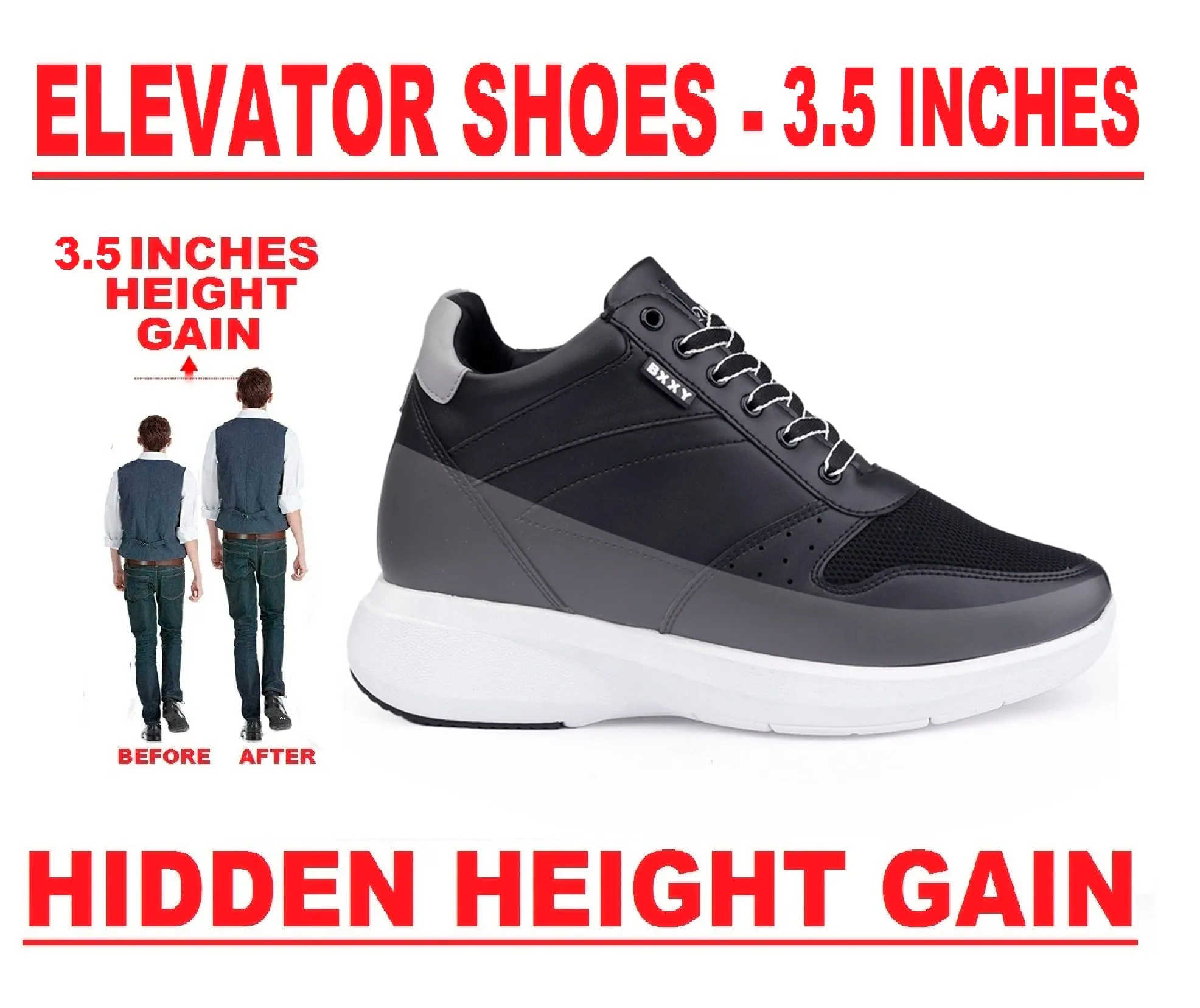 New Stylish 3.5 Inch Hidden Height Increasing Casual Sneaker And Party Wear Lace-Up Shoes