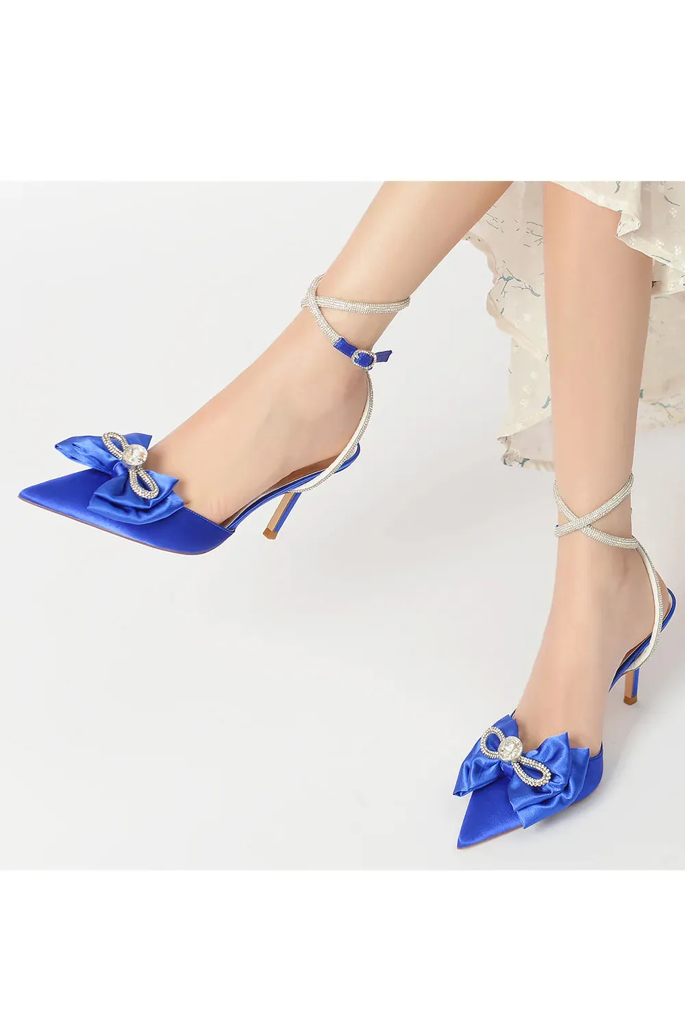 Pointed Toe Heels with Ribbon Bow