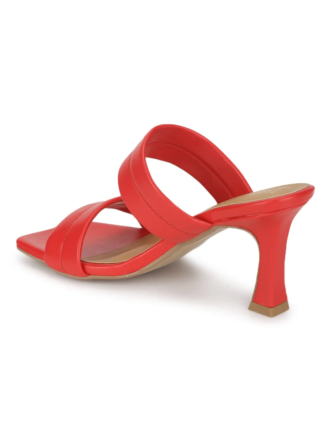 Red PU Solid Pattern Stiletto Mules (TC-SLC-A7-RED)