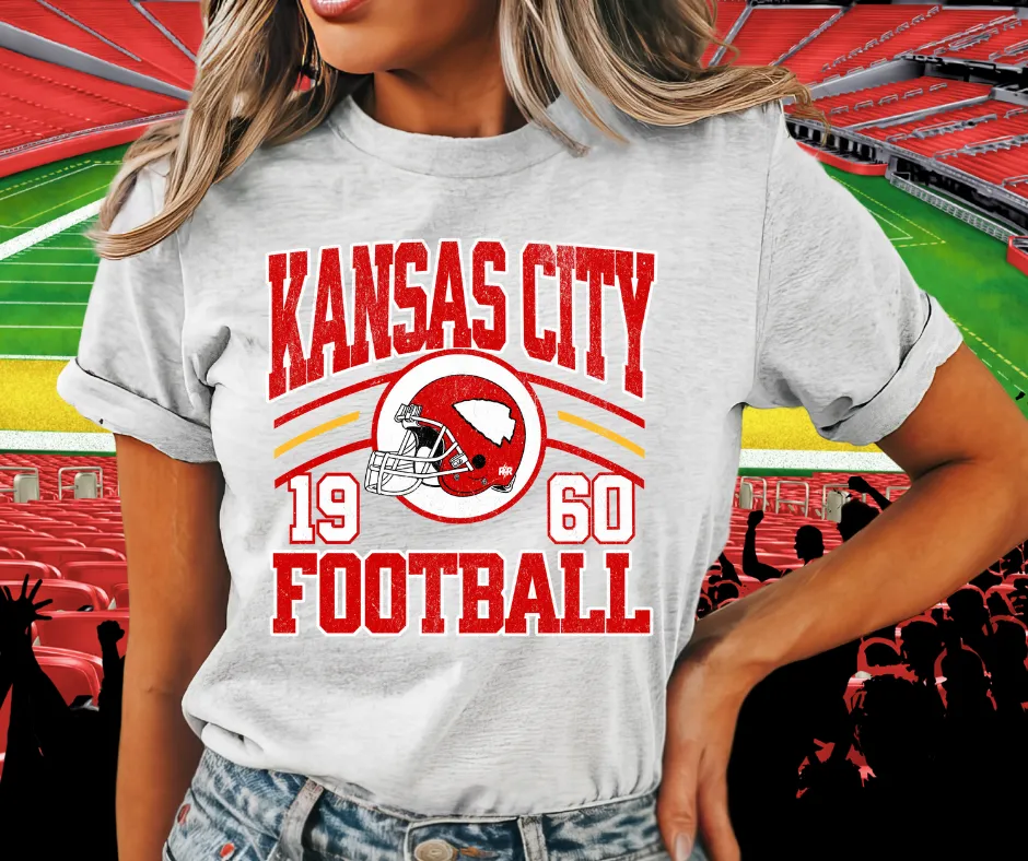 Retro Kansas City Football 1960 Helmet Ash Tee