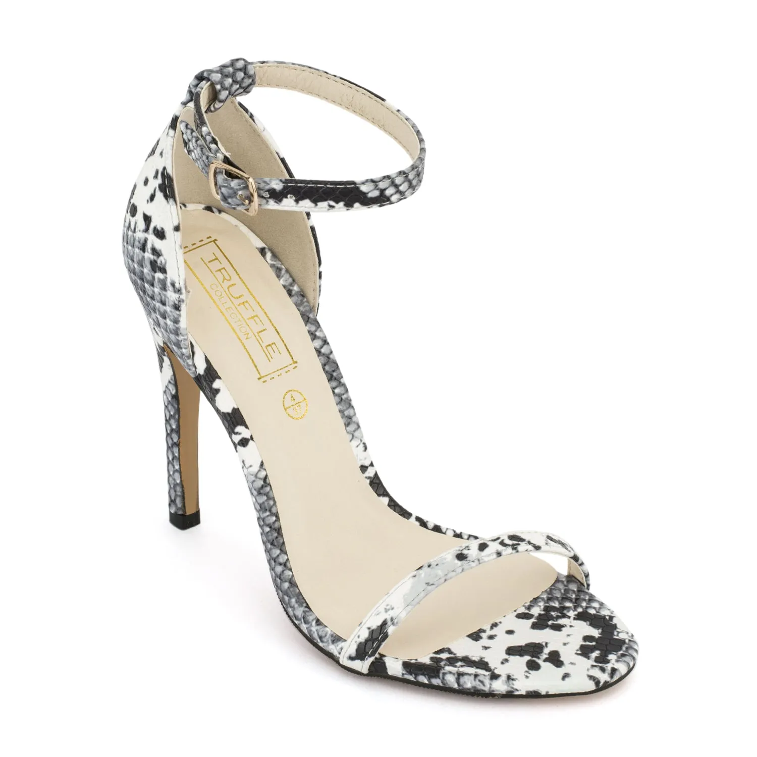 Snake Stiletto Barely There Sandals