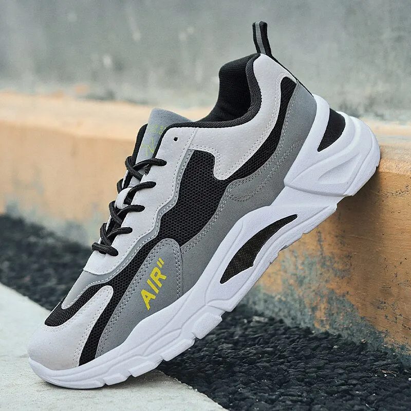 Soft and comfortable cushioning casual men's shoes Breathable leather and mesh sneakers Fashion outdoor walking running shoes